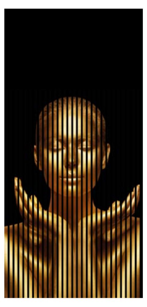 Akustikpaneele mit Digitaldruck Gold01 19 x 1133 x 2400 mm Mensch Statue MDF PET-Fasern Wandpaneele Schwarz Gold 2 Einzelplatten