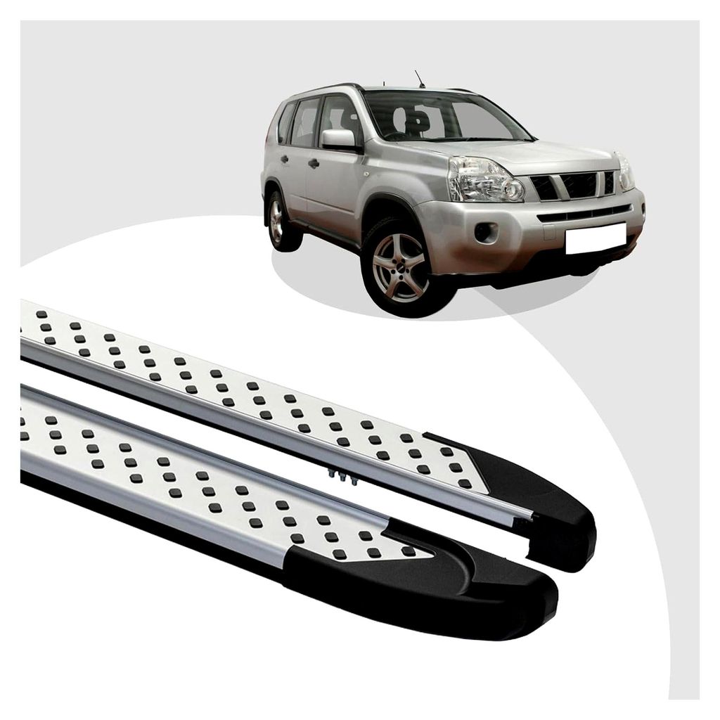 Auto Trittbretter passend für Nissan X Trailab03/2007-07/2014 Soma Silber mIt ABE