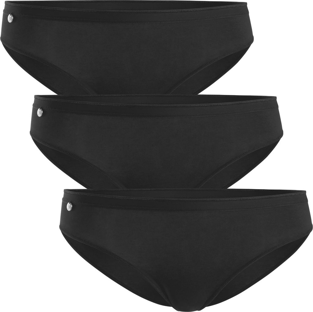Celodoro Damen Basic Bikini Slip (3er Pack) Klassische Damen Unterhose - Schwarz M