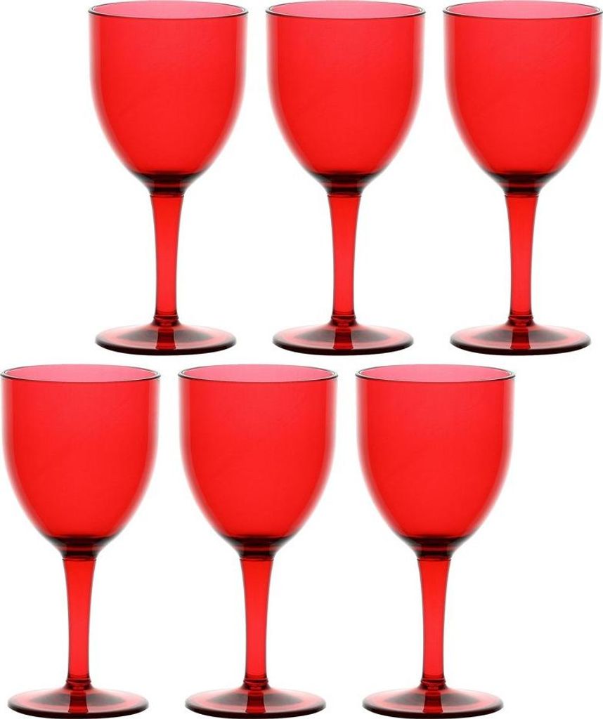 Rose e Tulipani - Set de 6 Gläser de Wein de Märchen de Märchen de Polycarbonat rot