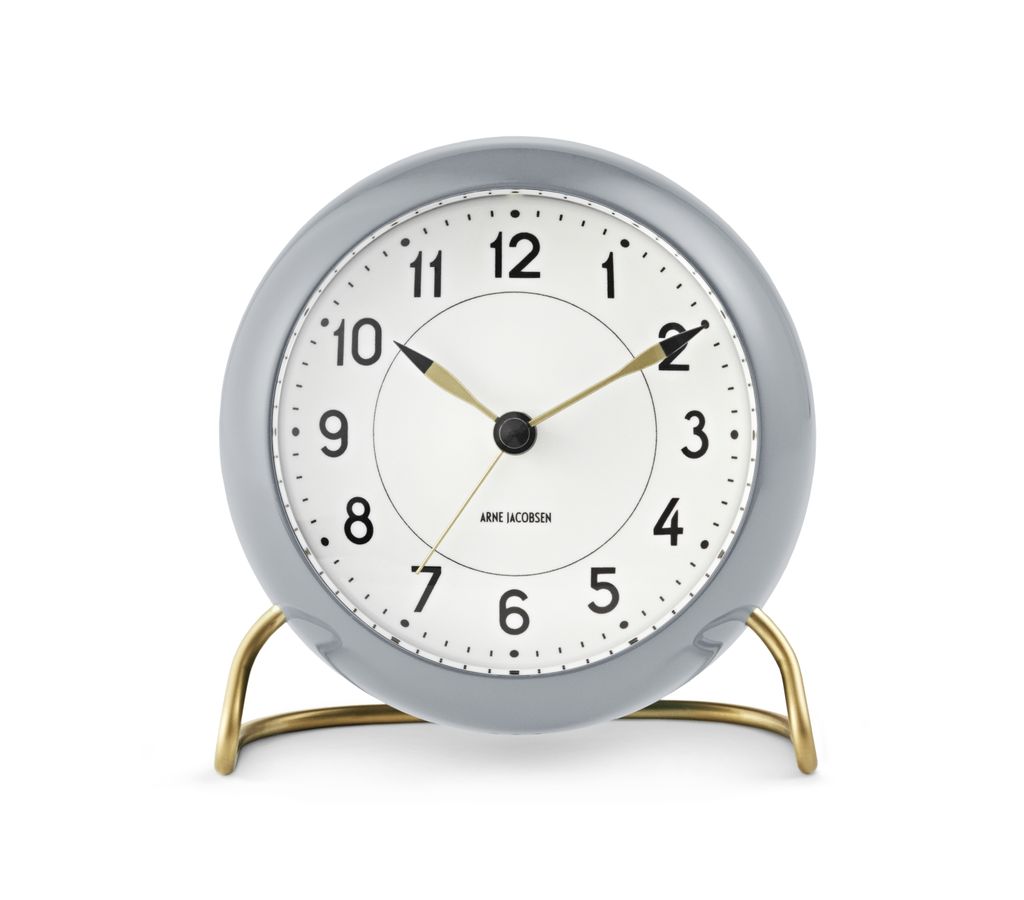 Stolní hodiny Arne Jacobsen Station Ø11 cm šedé/bílé Obrázek produktu 