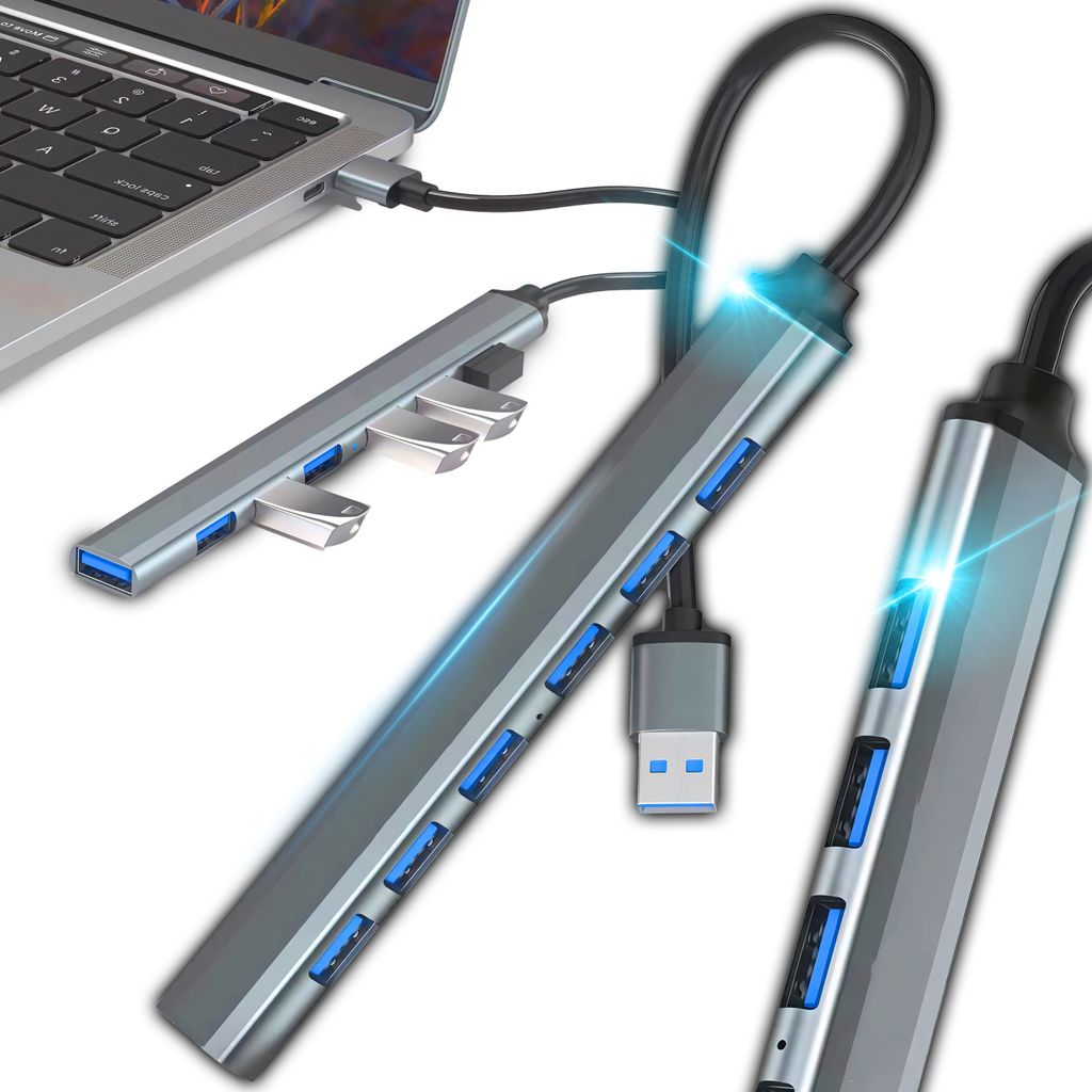 6 ports USB 3.0 HUB Hub de données Extension USB jusqu'à Image du produit 