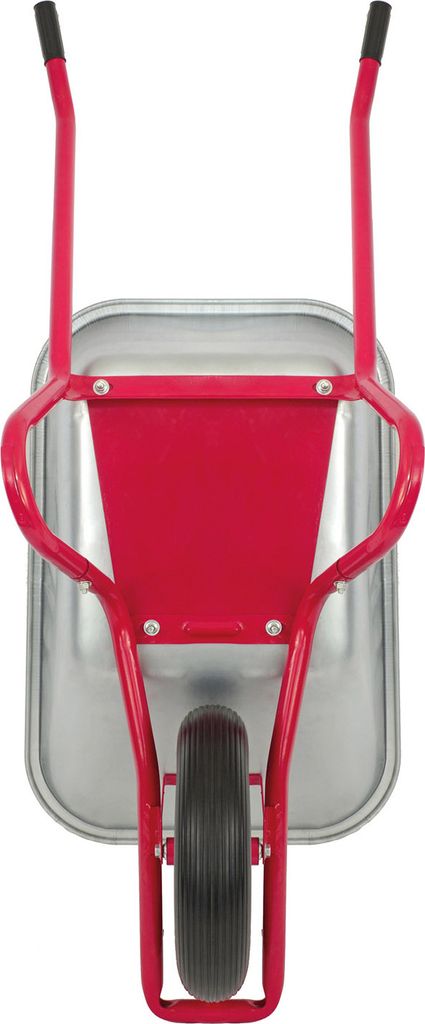 Matrix Schubkarre Profi 100l Liter (Zusätzliches Bodenblech, 250 kg Tragkraft, Metallfelge, Luftrad, pulverbeschichteter Rahmen) rot