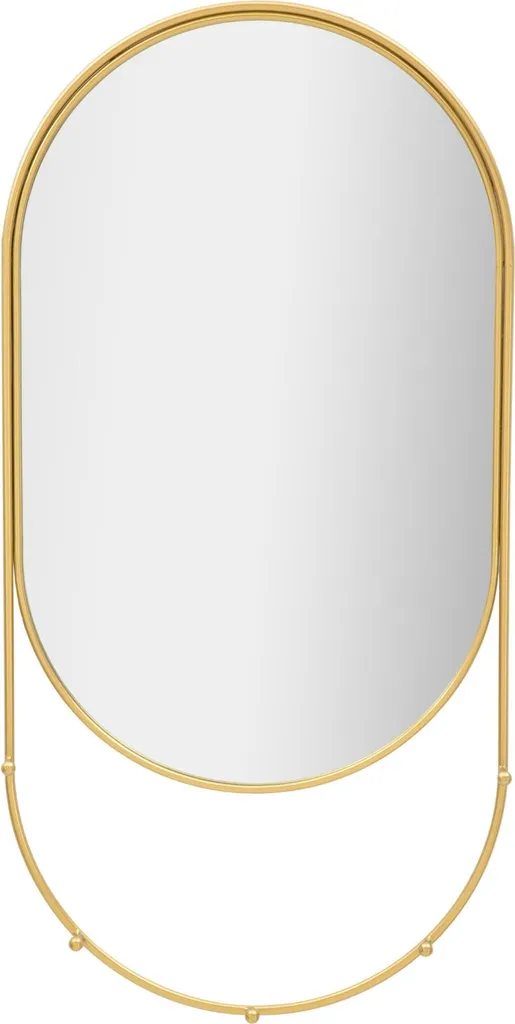 Miroir mural avec crochets anti-encombrement 40x80 cm pour petit couloir