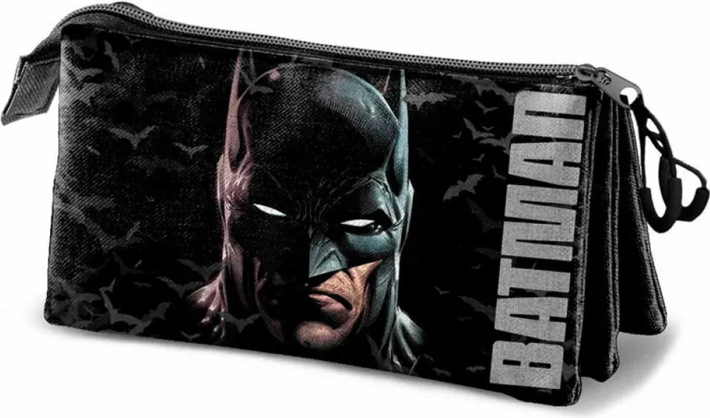 Astuccio Batman Viso 3 Zip - Organizza i tuoi Gadget da Supereroe DC