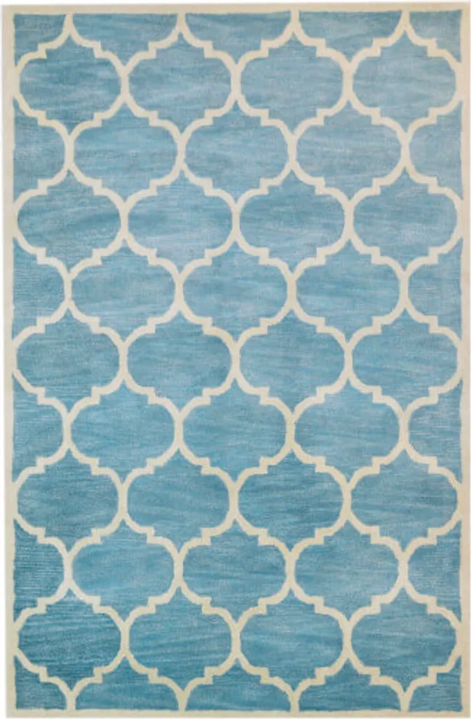 Grand Tapis de Salon Bleu Clair Floride 153x244 cm en Fibre Douceur