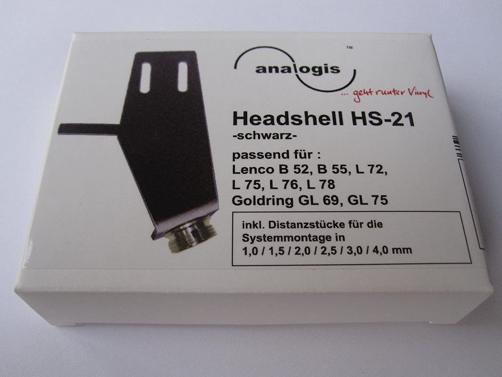 Analogis HS-21 Headshell schwarz für Lenco B 52/55, L 72/75/76/78