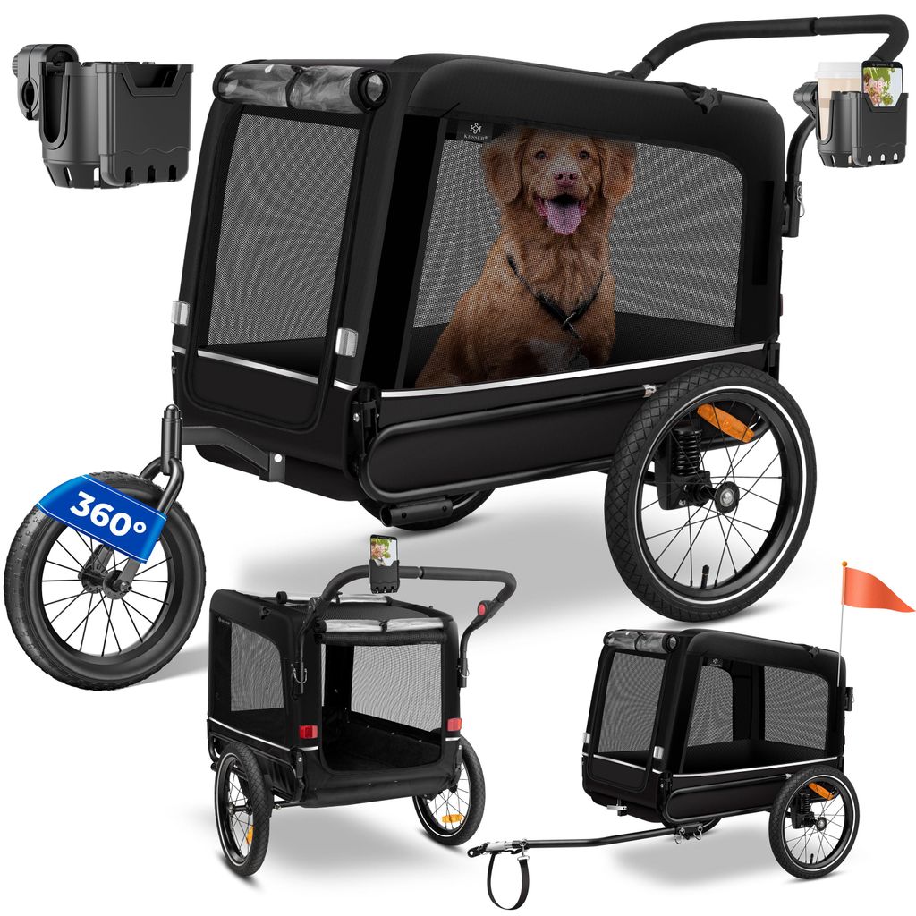 KESSER® Rimorchio per cani Boxer 3-in-1: passeggino per Immagine del prodotto 