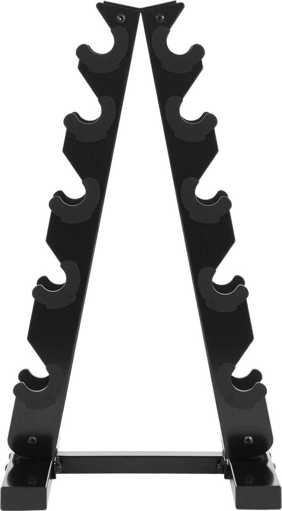 Hantelständer - 5-stöckiges Kurzhantel Rack - Tragkraft 100 kg - Robuste Stahlkonstruktion - Metallrahmen - Schwarz