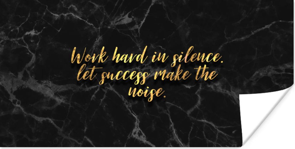 MuchoWow Poster Zitate - Motivation - Gold - Marmor 80x40 cm - Wanddeko
