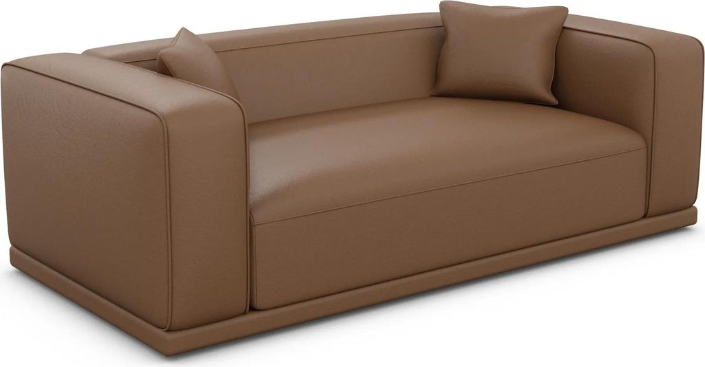 Echtleder 3-Sitzer Couch Diora Braun