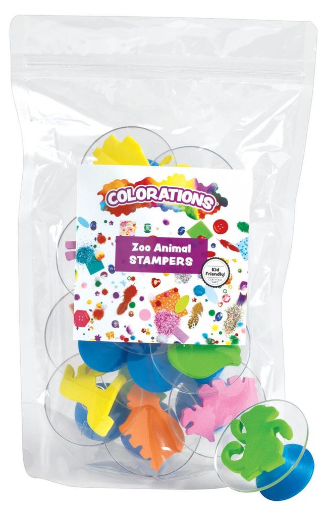 Colorations Tierstempel Bastelset - 12 Stück - kreatives Spielzeug