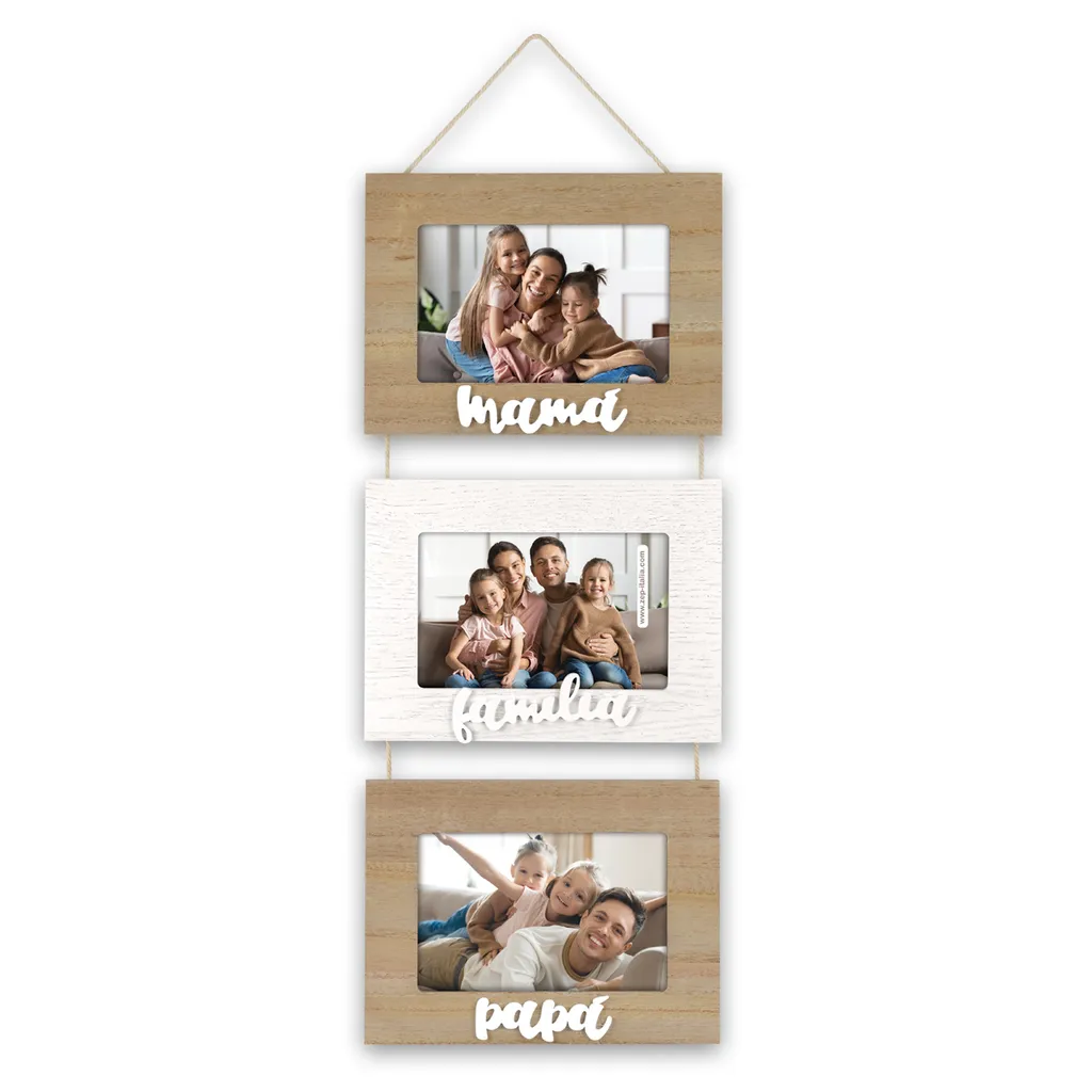 Cadre photo multiple Parents 3 emplacements 10x15 cm design espagnol