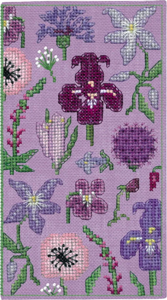Le Bonheur des Dames portaocchiali contato kit punto croce "Mauve", 8,5x16cm