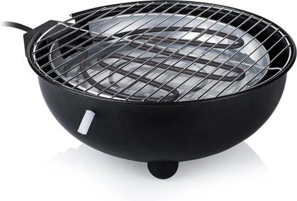 Grill électrique de table rond noir avec revêtement antiadhésif Ø30cm