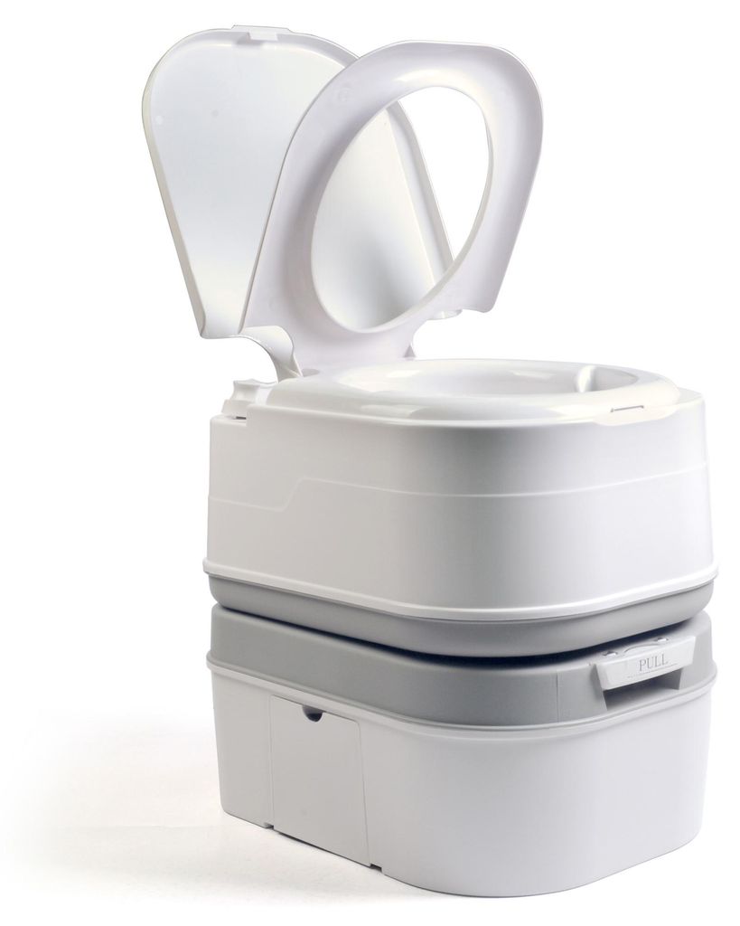 Briebe WC1195W Tragbare Campingtoilette 24L Chemietoilette, Klo für Camper, Camping, Caravan WC Weiß