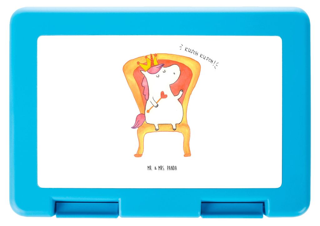 Mr. & Mrs. Panda Snackbox Einhorn König - Weiß - Geschenk, Kaiser, Prinzessin, Bento Box, Brotbehälter, Brot Aufbewahrungsbox, Vorratsbehälter,...