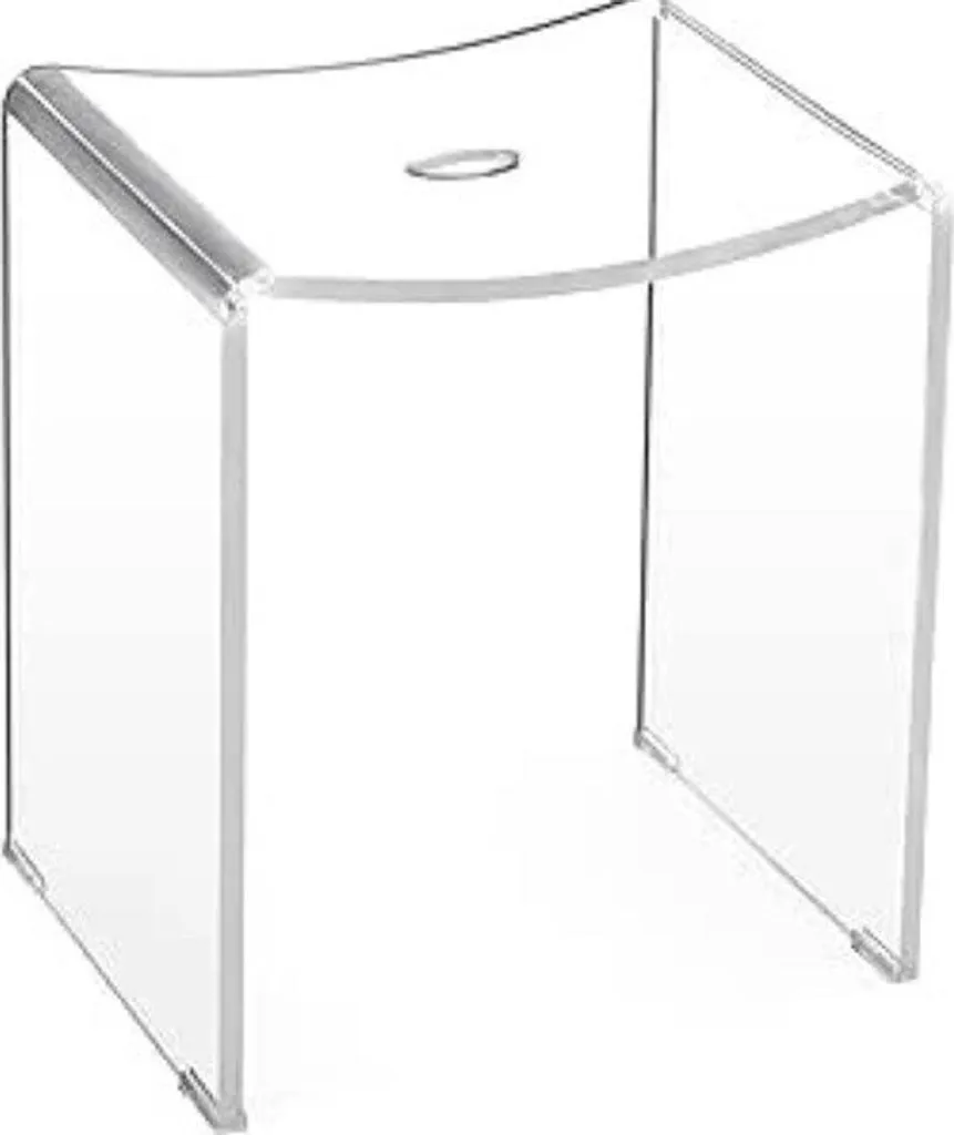 Tabouret de douche transparent antidérapant en acrylique Premium