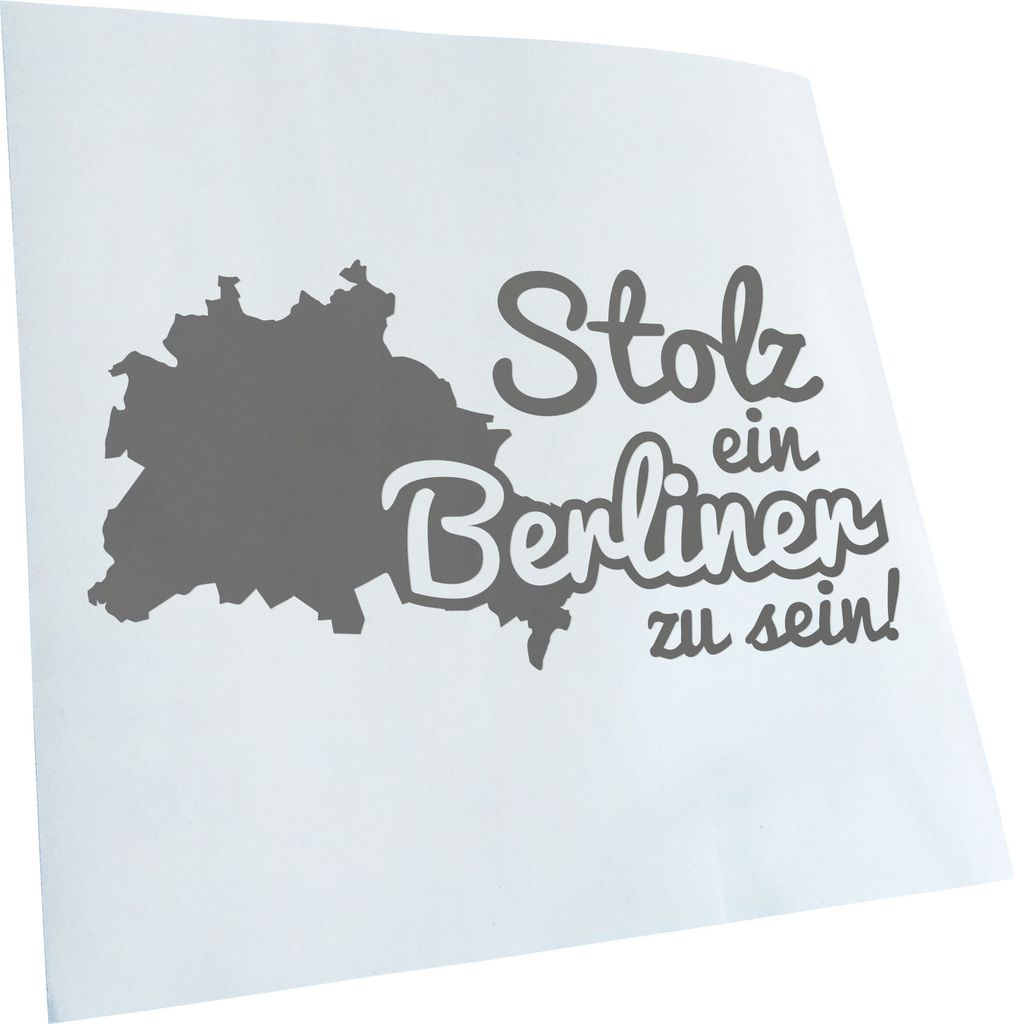 Kiwistar - Autoaufkleber - Berliner Stolz - Grau - 60x30cm - Aufkleber für Auto, Laptop, Fahrrad, LKW, Motorrad Mehrfarbig JDM Decal Racing