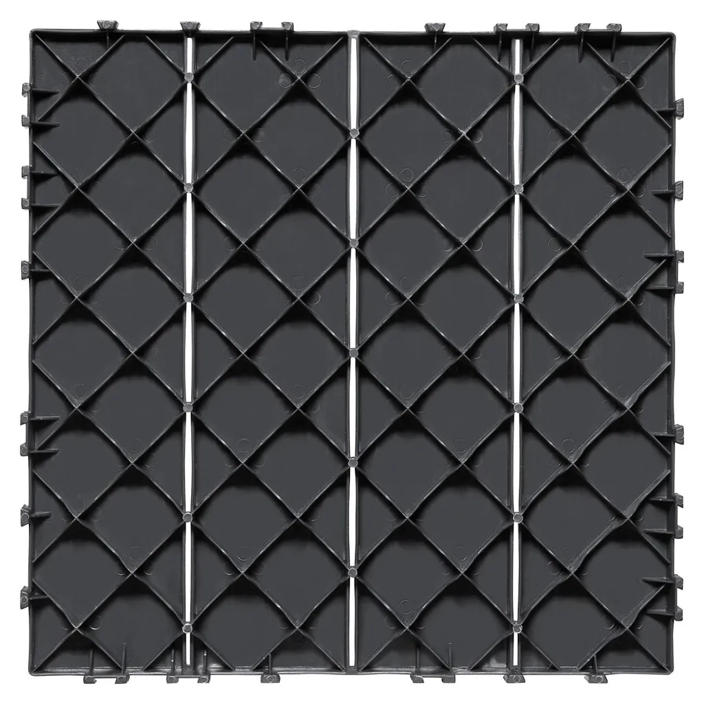 SucceBuy Lot de 36 Dalles de Terrasse 30x30 cm Clipsables Gris Foncé