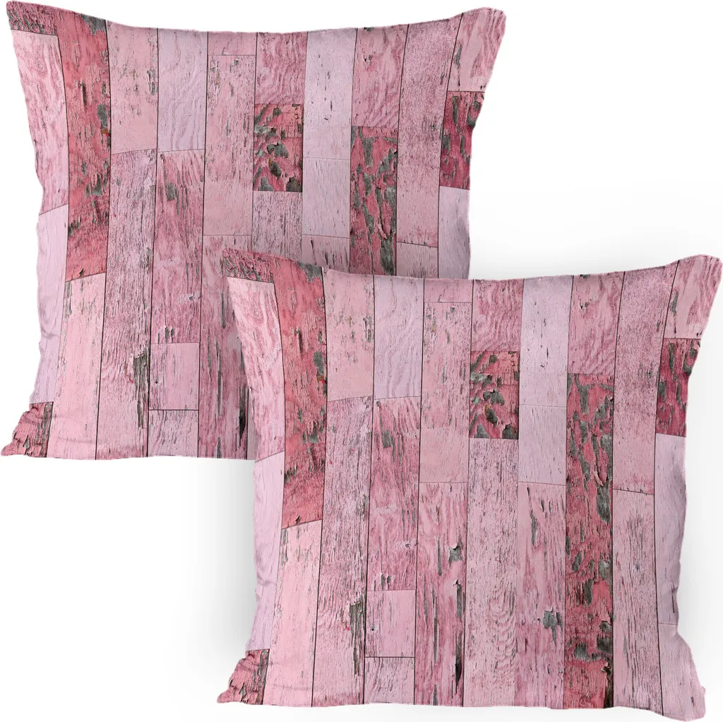 Federe Decorative ABAKUHAUS 80x80 Legno Rosa Pastello | Chic