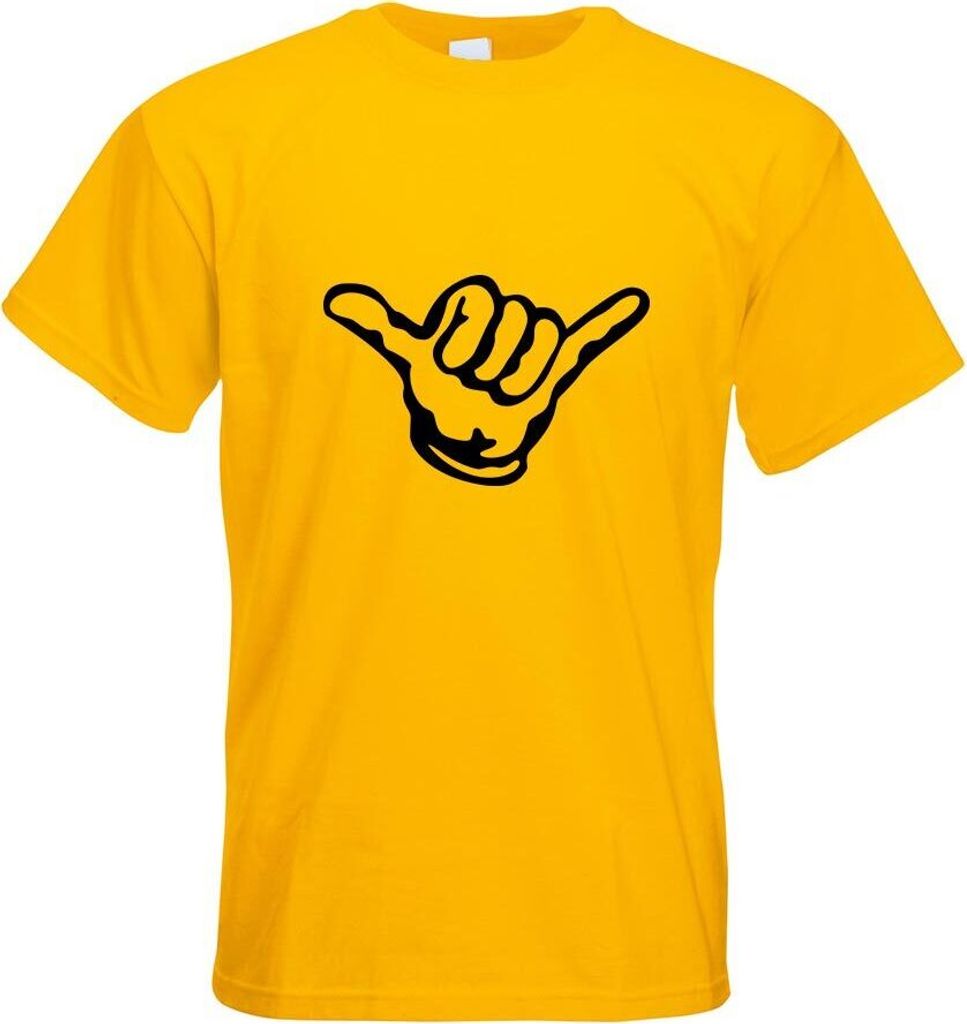 Kiwistar - T-Shirt - gelb - Hang Loose - Alles locker - Shaka Motiv Bedruckt Funshirt Design Print - mit Motiv Bedruckt - Funshirt Design - Sport -...