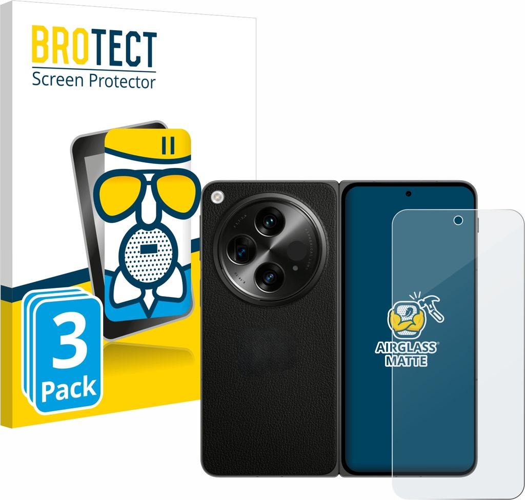 3x BROTECT Entspiegelungs Schutzglas für OnePlus Open Schutzfolie Panzer Folie Glas Display Schutz matt