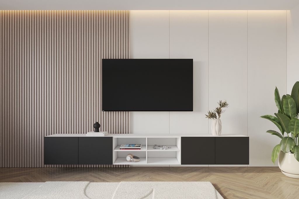ALTDECOR TV-Schrank ELIO-W mit modernen Fronten, 3x100x40x40 Lowboard hängend, TV Möbel, TV Cabinet, Fernsehtisch, Fernsehschrank, TV Kommode, TV...
