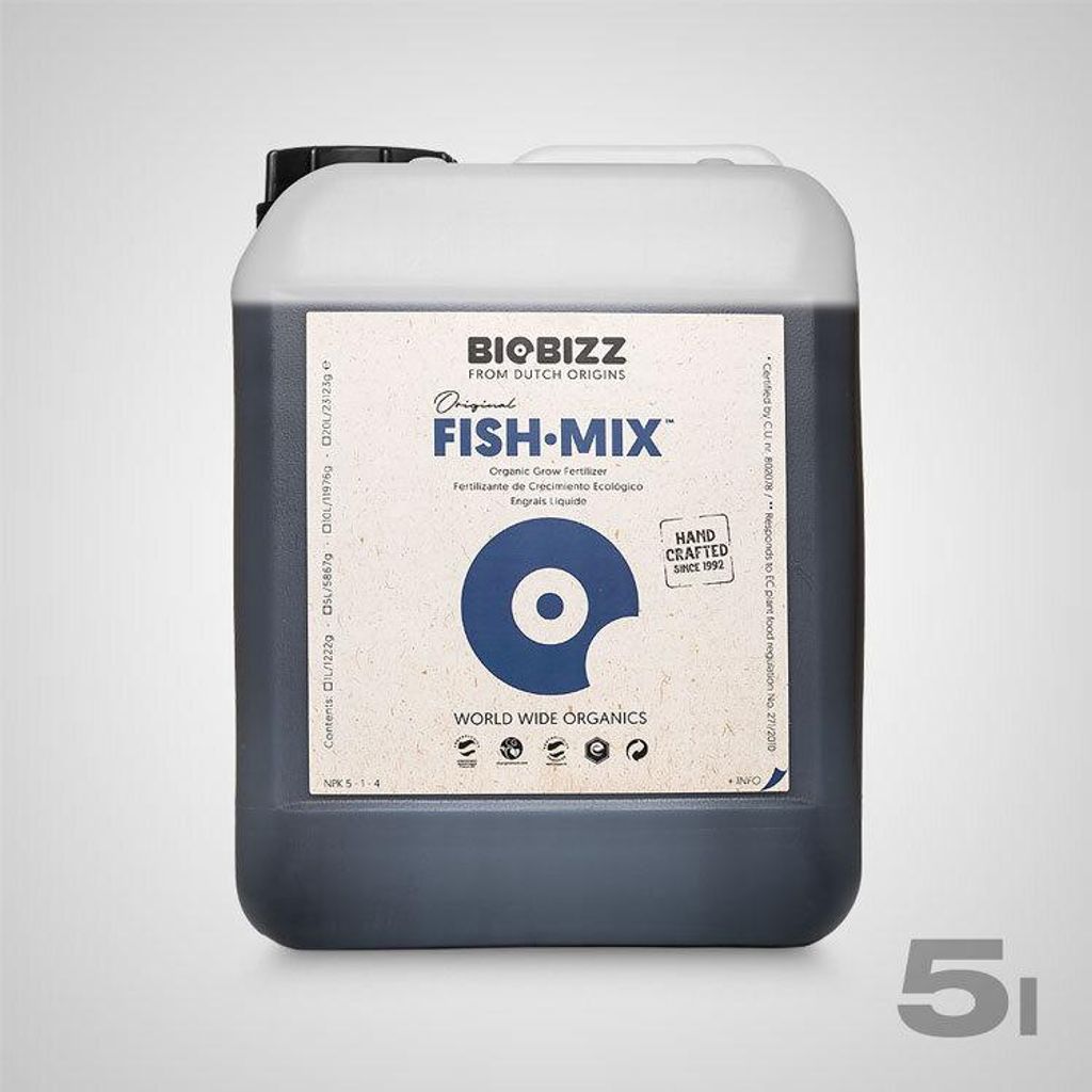 BioBizz Fish-Mix 5L Organischer Stickstoffdünger für gesundes Pflanzenwachstum | Mild & Umweltfreundlich