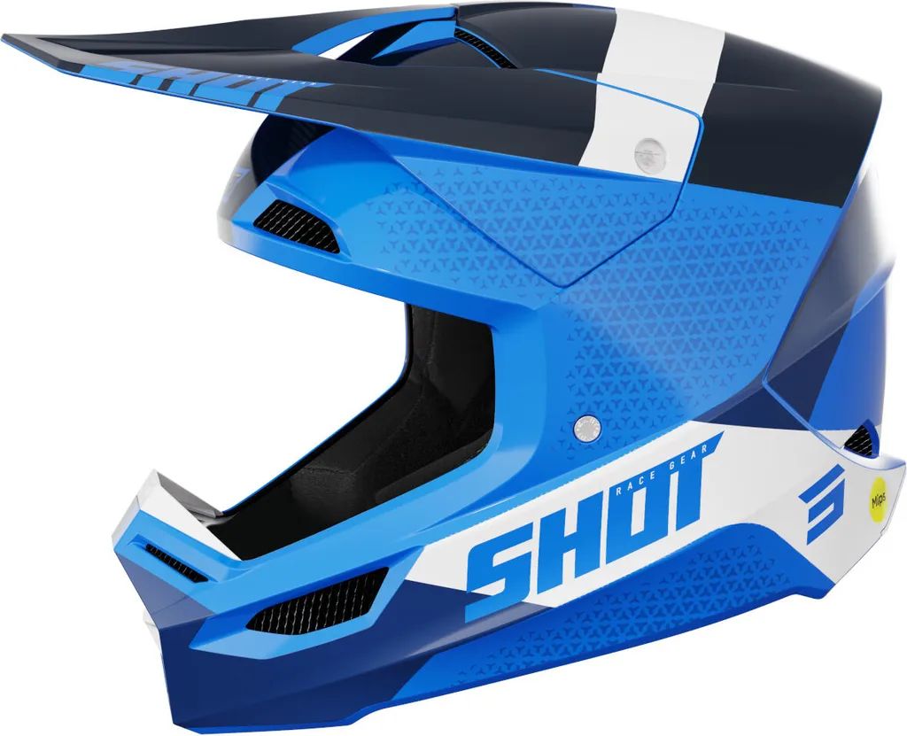Casque de Cross Shot Race Ridge Taille L pour Moto et Enduro Coloris Bleu