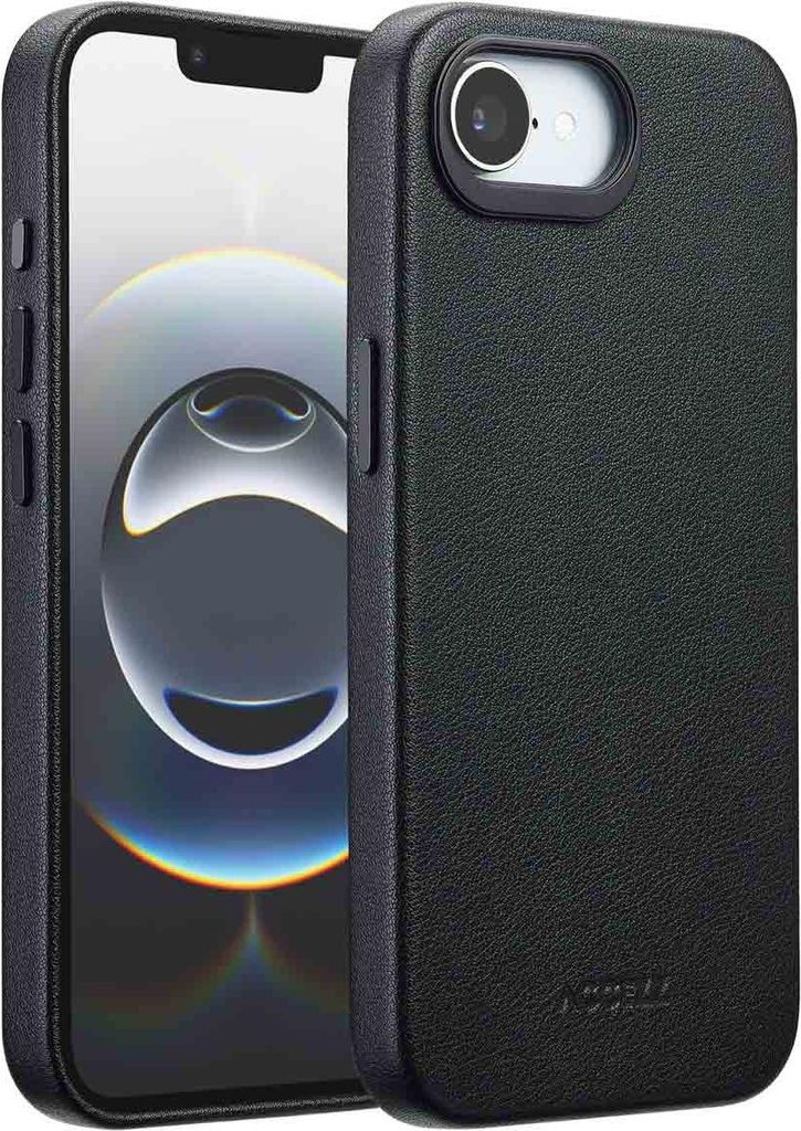Accezz MagSafe Leather Backcover iPhone 16e - Onyx Black