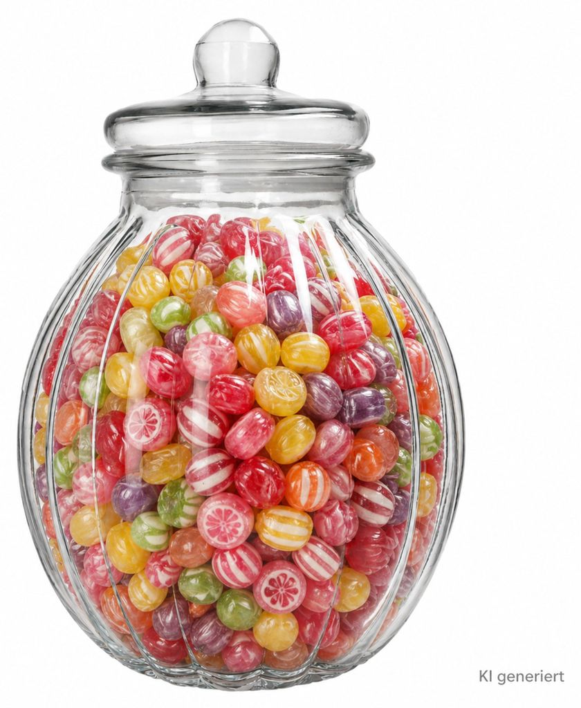Vintage Bonbonglas 5,2L Glasdose mit Deckel Vorratsglas Kekse