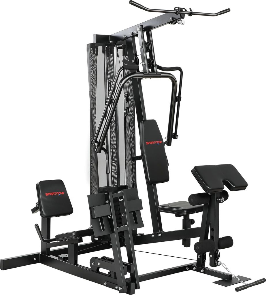 Kraftstation Fitnessstation mit Latzug Butterflystange 65kg Gewichten Seil bis zu 120kg