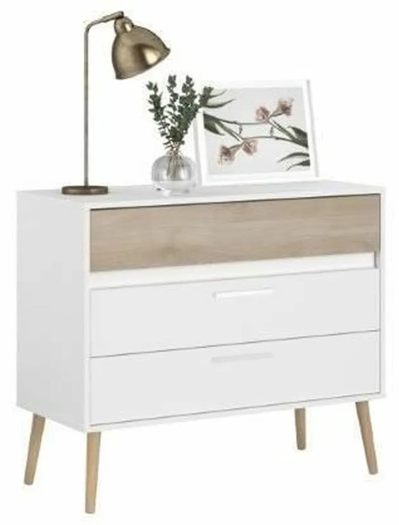 Commode de chambre Parisot à 3 tiroirs - Buffet de rangement compact - 3