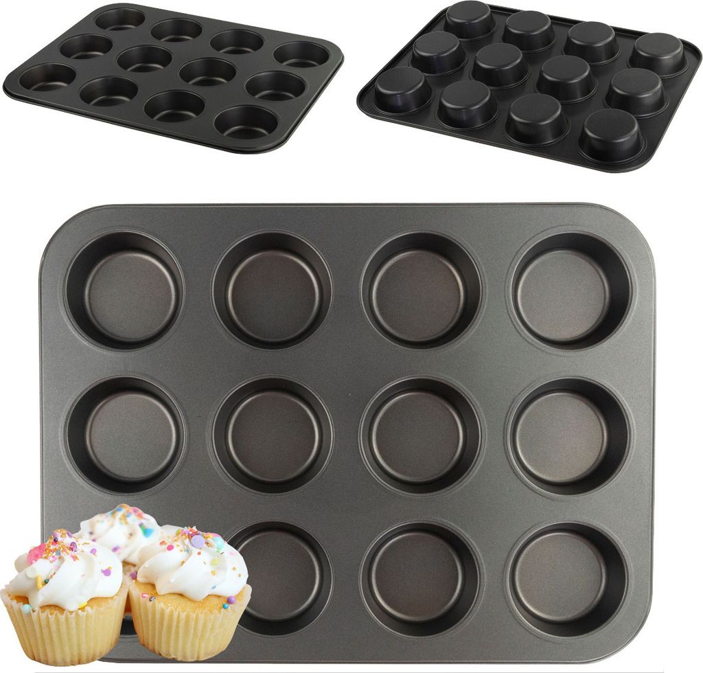 Muffin Blacha Baker Per 12 cupcake antiaderenti Immagine del prodotto 