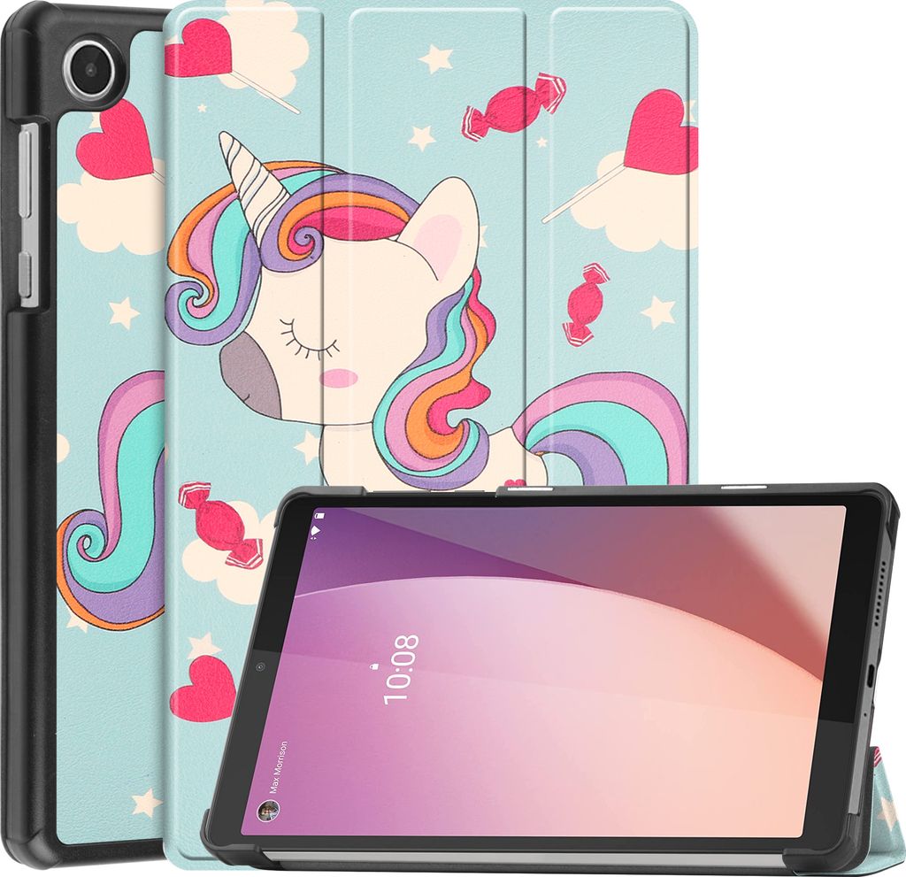Case2go - Hülle kompatibel mit Lenovo Tab M8 4th Gen (8 Inch) - Tablet-Hüllen Kunstleder Tablet Case Schutzhülle - Einhorn