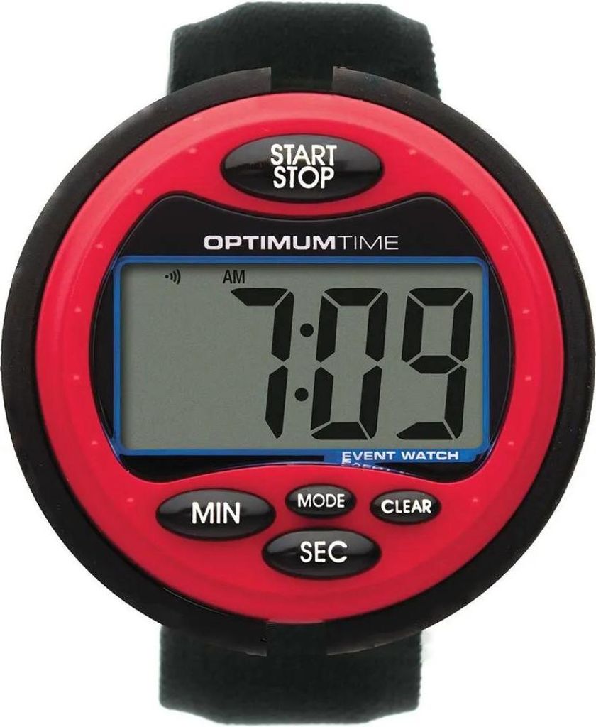 Optimum Time Unisex Reitsport Adult Stopuhr Watch Chronometer - Red, Rot