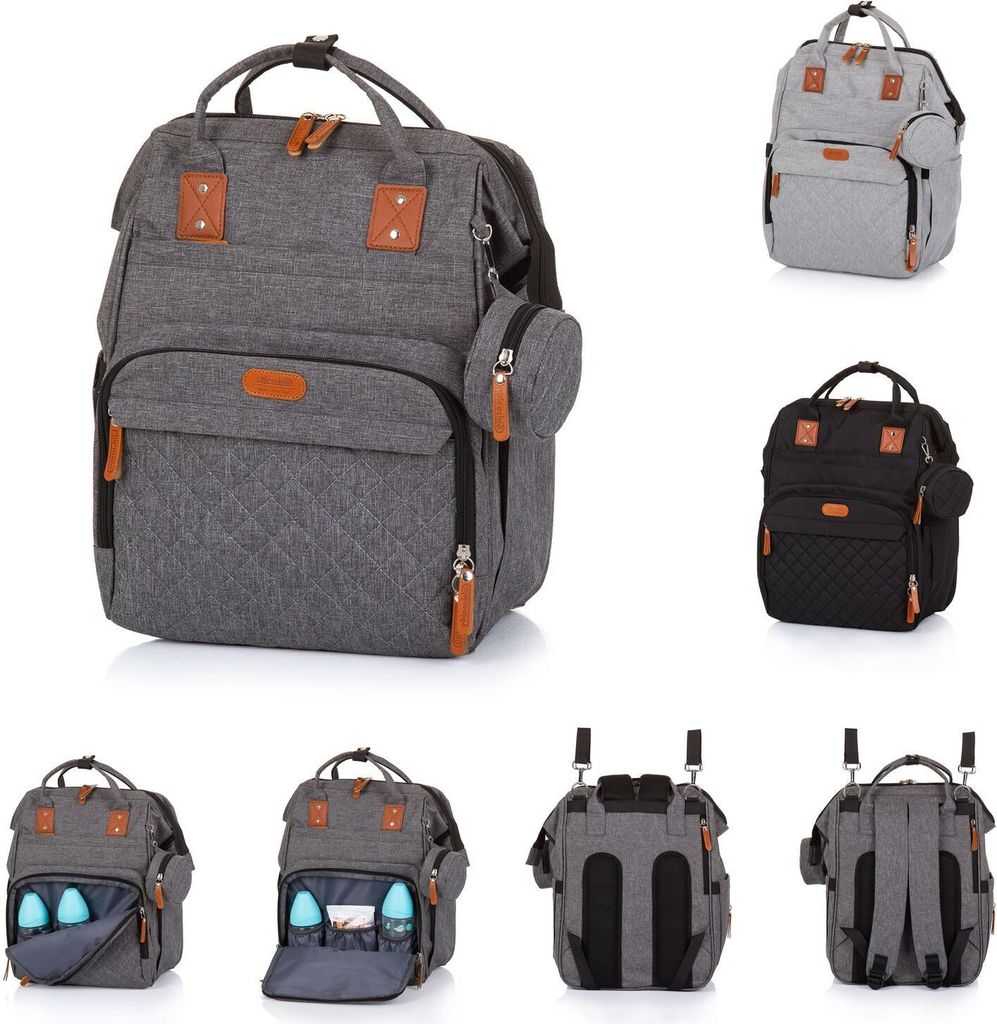 CHIPOLINO Wickeltasche, Rucksack Granit Produktbild 