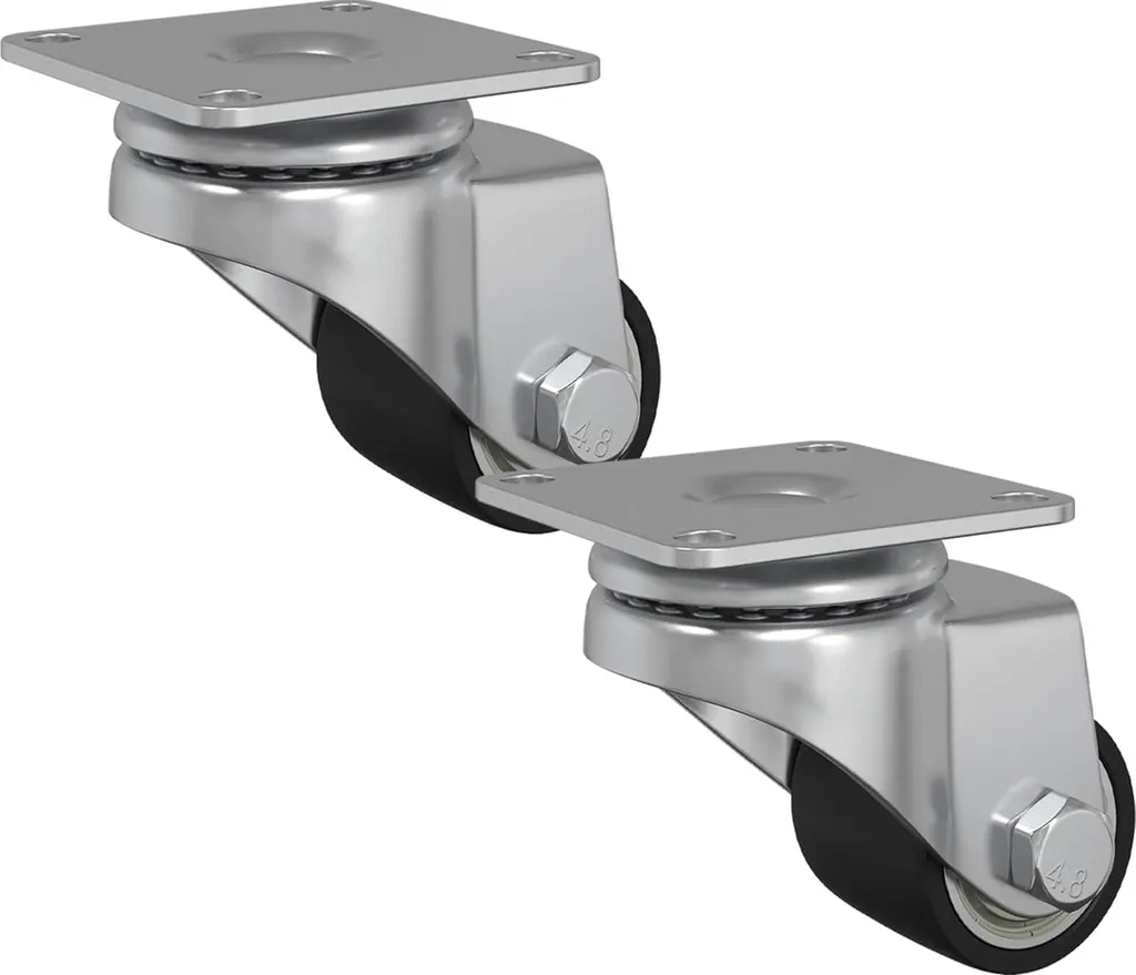 vidaXL Roulette fixe 2 pcs argent 44,1 x 44,1 mm en nylon robuste