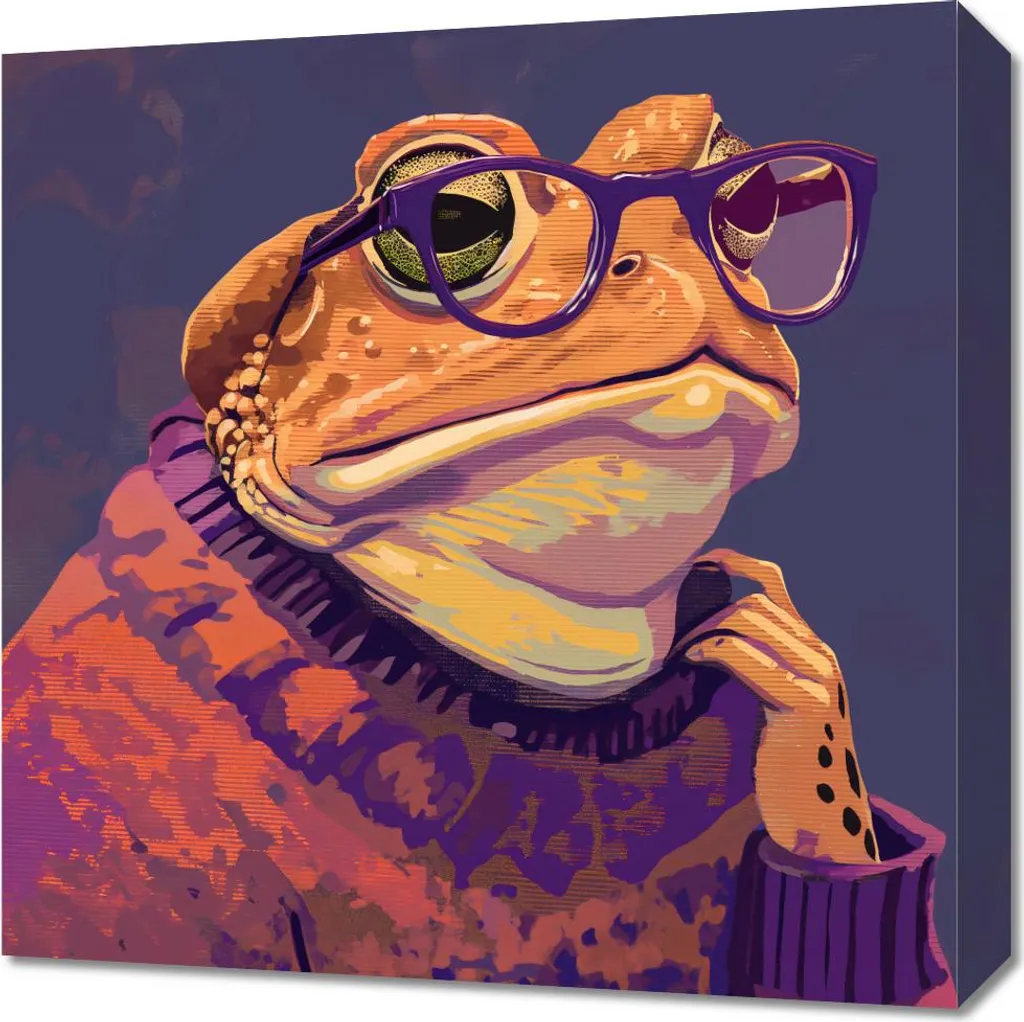 Quadro 50x50cm Hipsterski Kawał Żaby