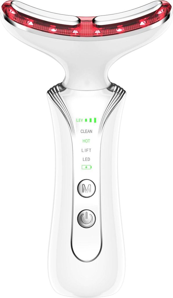 Gesichtsmassagegerät, Anti-Falten, 4-in-1-Radiofrequenz-Nacken- und Gesichtsmassagegerät, Schallvibrationslampe, Lifting und Festigung schlaffer ...