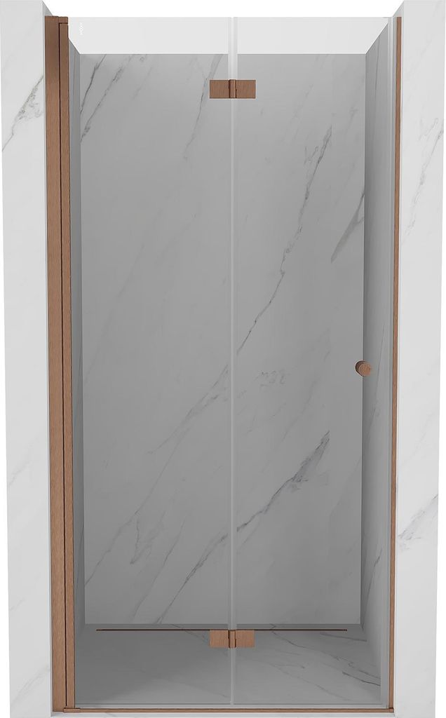 Mexen Mist-F Duschfaltüren links 60 cm, transparent, gebürstetes Kupfer - 8A6-060-000-65-00-L
