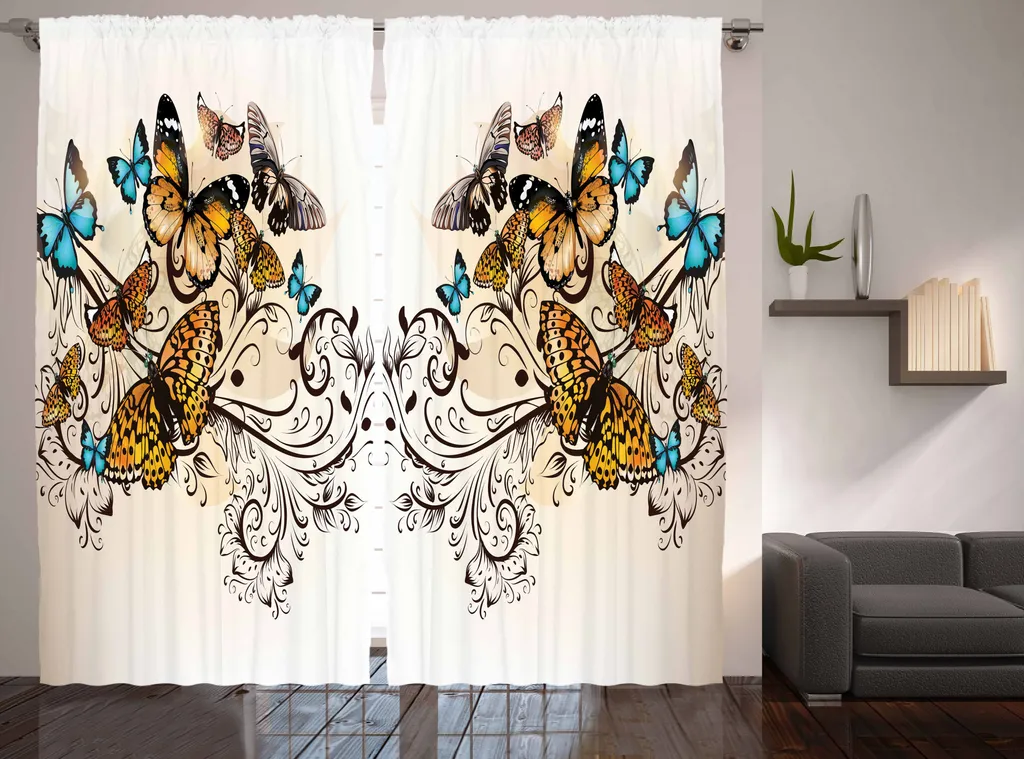 ABAKUHAUS Rideau Rustique Ombre Damas Vintage Monarch 280 x 225 cm
