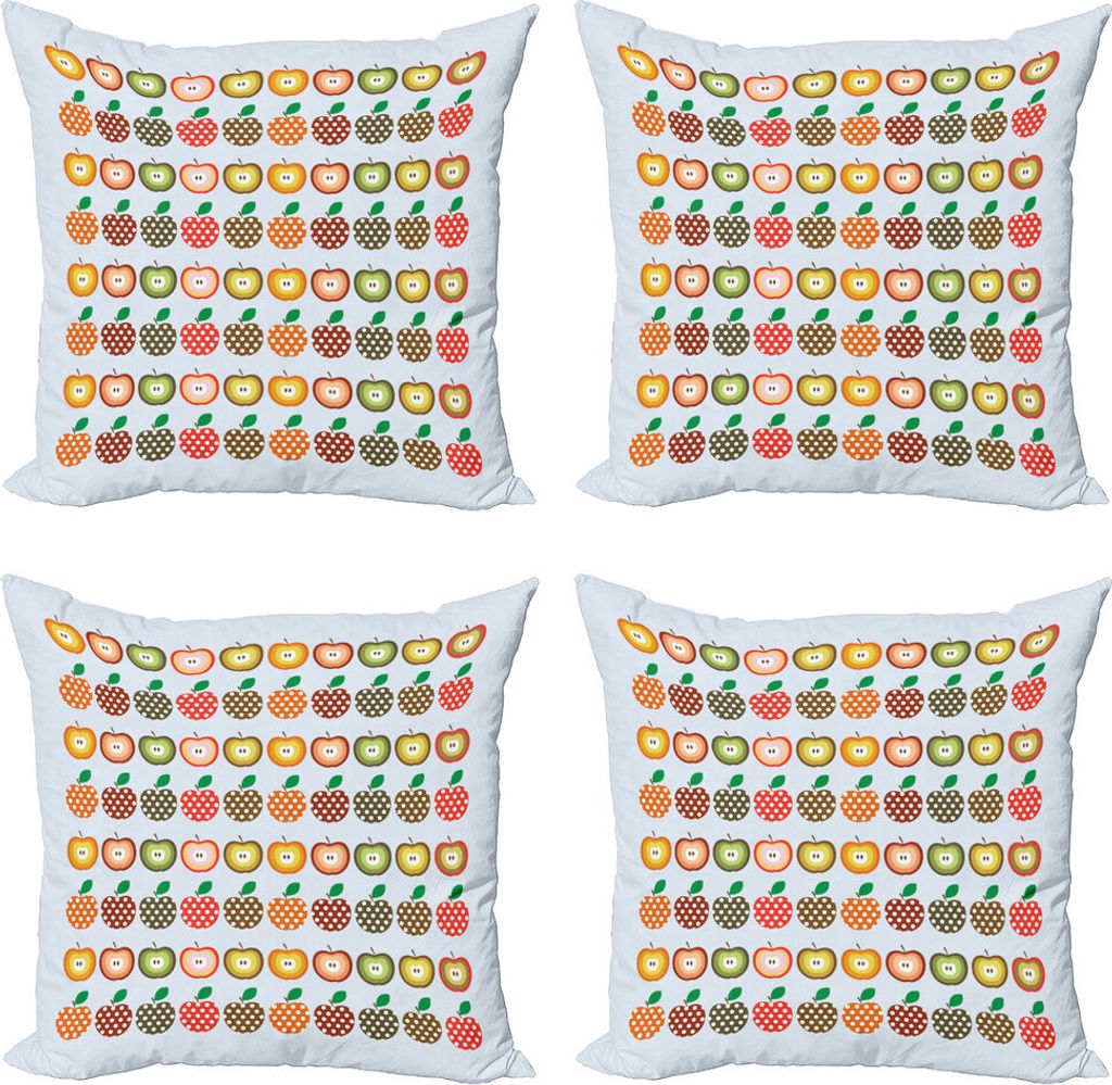 ABAKUHAUS Apfel Kissenbezug Set (4 Stück), Retro Tupfen Bunte, Moderner Doppelseitiger Digitaldruck, 50 cm x 50 cm, Mehrfarbig