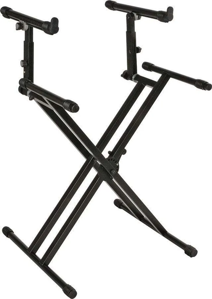 Quik Lok QL/742 Support Clavier Double en X Structure Renforcée Noir