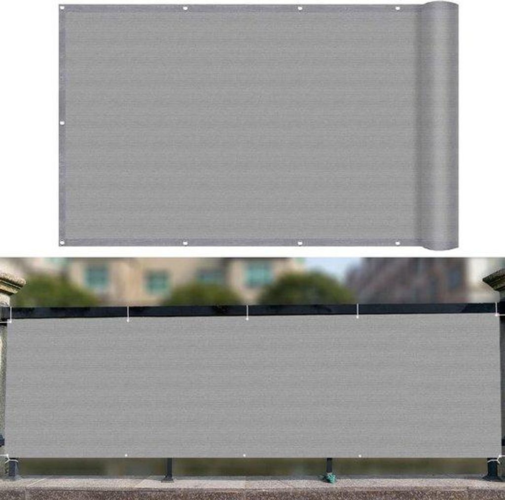 Gartengrenze - Terrassenabsperrung - Sonnenschutz und Winddämpfung - 130 x 500 cm - Grau