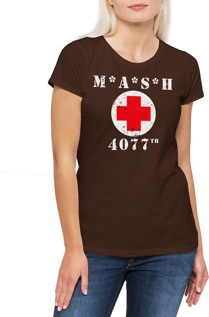 Urban Backwoods MASH Logo, Damen T-Shirt, Farbe: Braun, Größe: 2XL