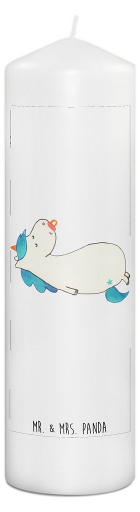 Mr. & Mrs. Panda Kerze Einhorn Schnuller 29 x 8 cm XL - Weiß - Geschenk, Unicorn, Stumpenkerze, Geburt, Geburtstag, Erinnerungskerze, Erinnerungsl...