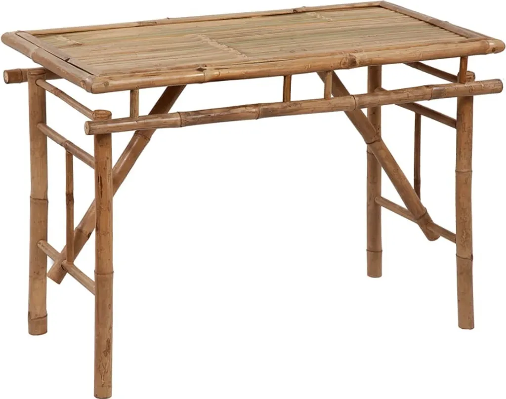 Table de jardin modulable en bambou 115 cm idéale pour repas en extérieur