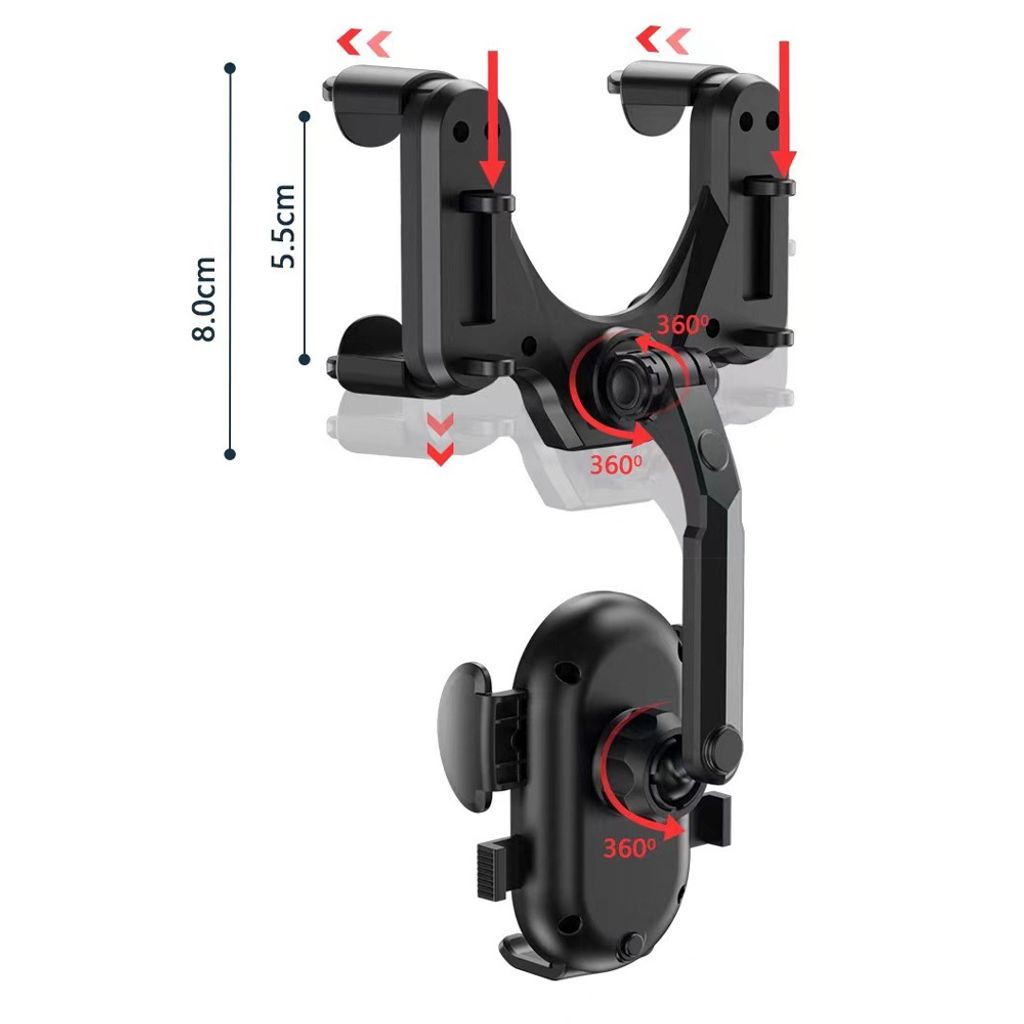 Multifunktionale Handyhalterung Mit N52 Magnet - Schwarz, 360° Drehbar